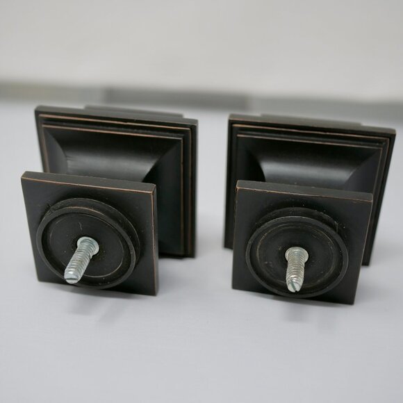 Annie Selke Square Oil Rubbed Bronze Finials Set of 2 Discontinued NEW NIB - Picture 7 of 8